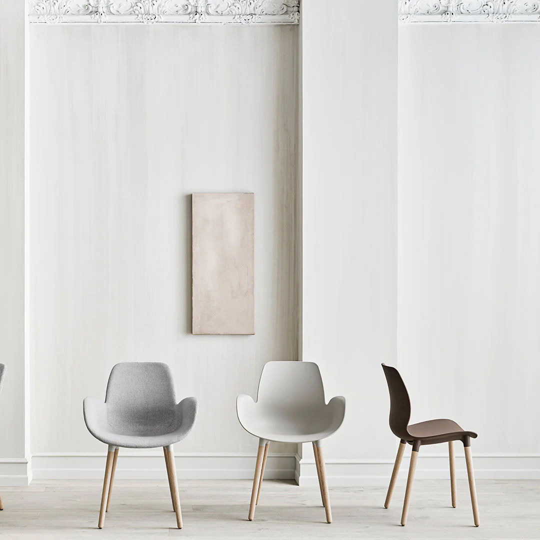 Seed Dining Armchair - Upholstered - Chrome Base - Image 14