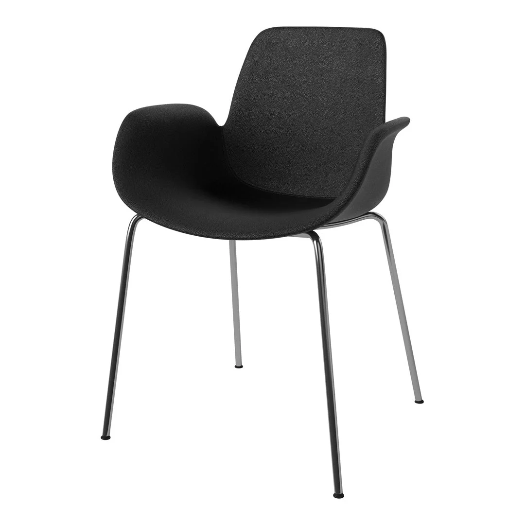 Seed Dining Armchair - Upholstered - Chrome Base - Image 2