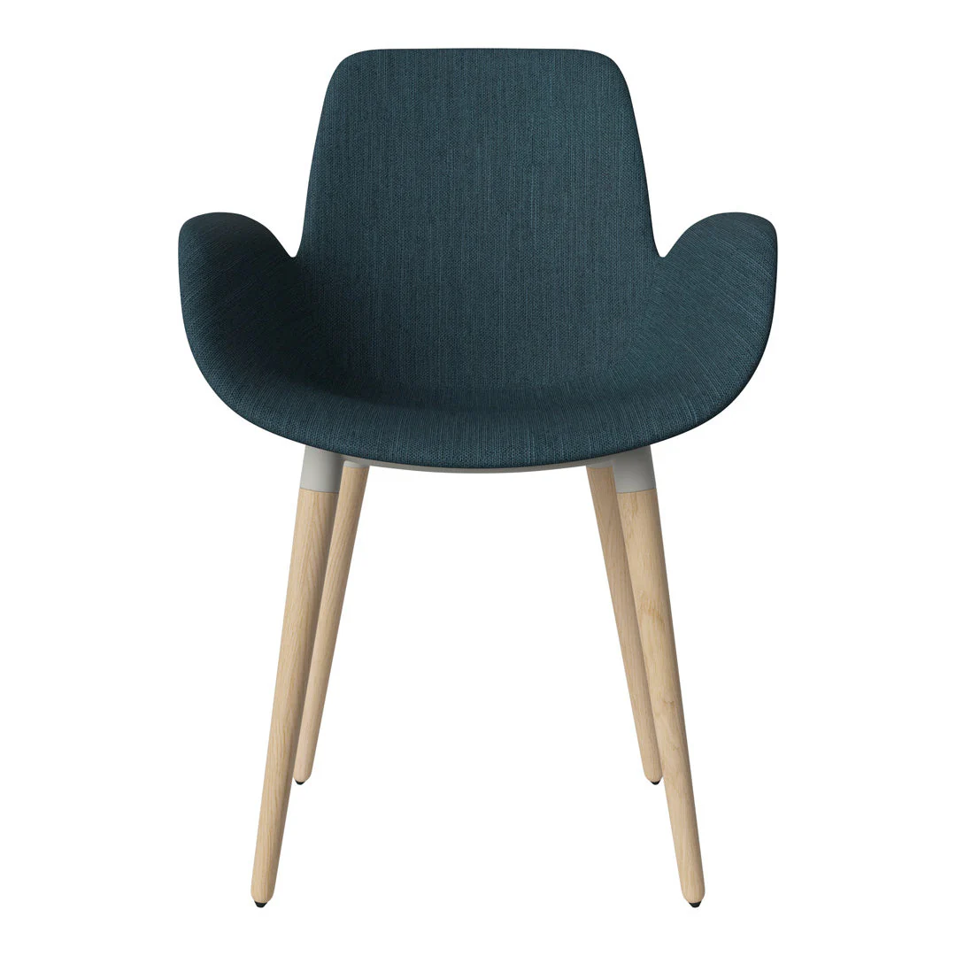 Seed Dining Armchair - Upholstered - Oiled Oak Base, White Pigmented - Image 24