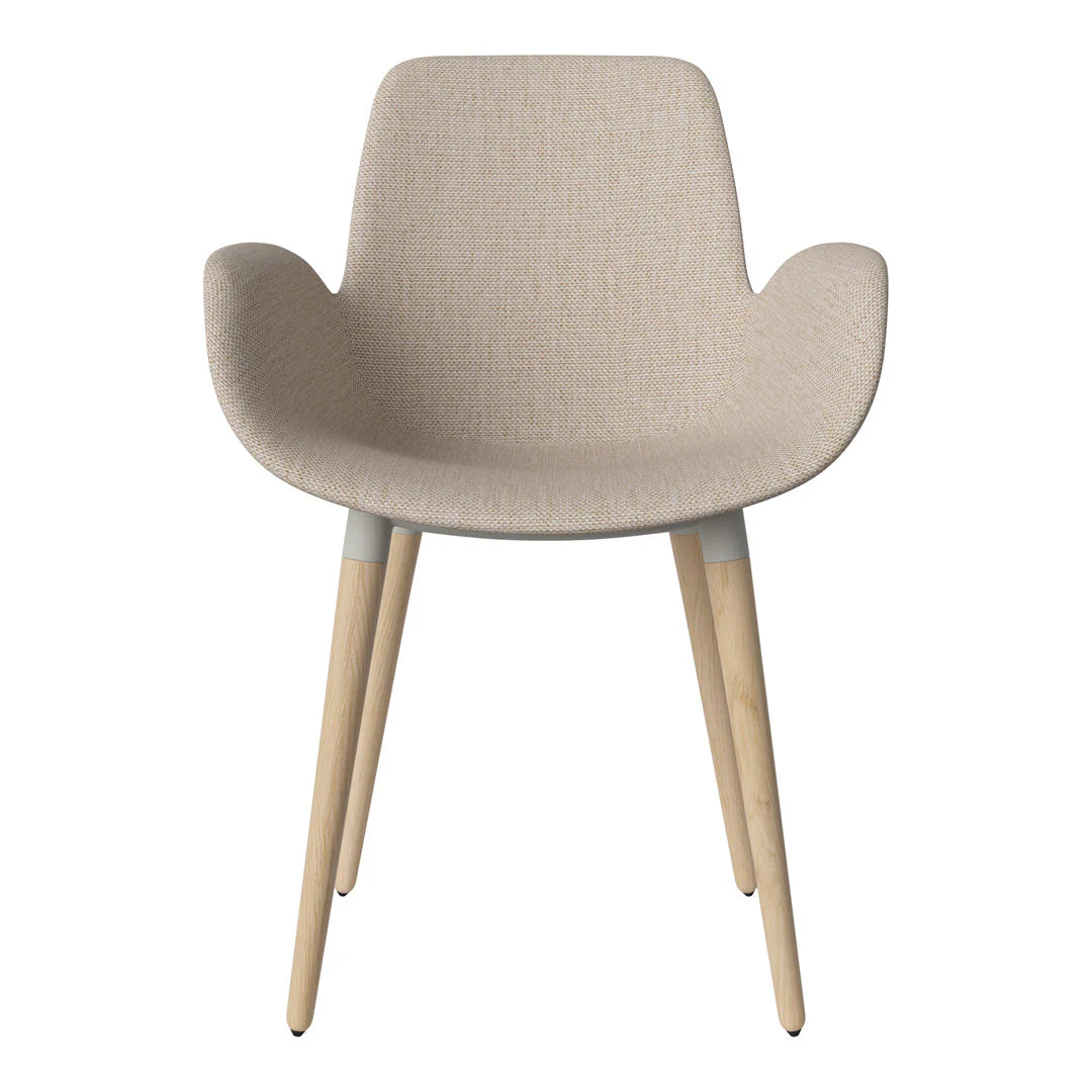 Seed Dining Armchair - Upholstered - Oiled Oak Base, White Pigmented - Image 25