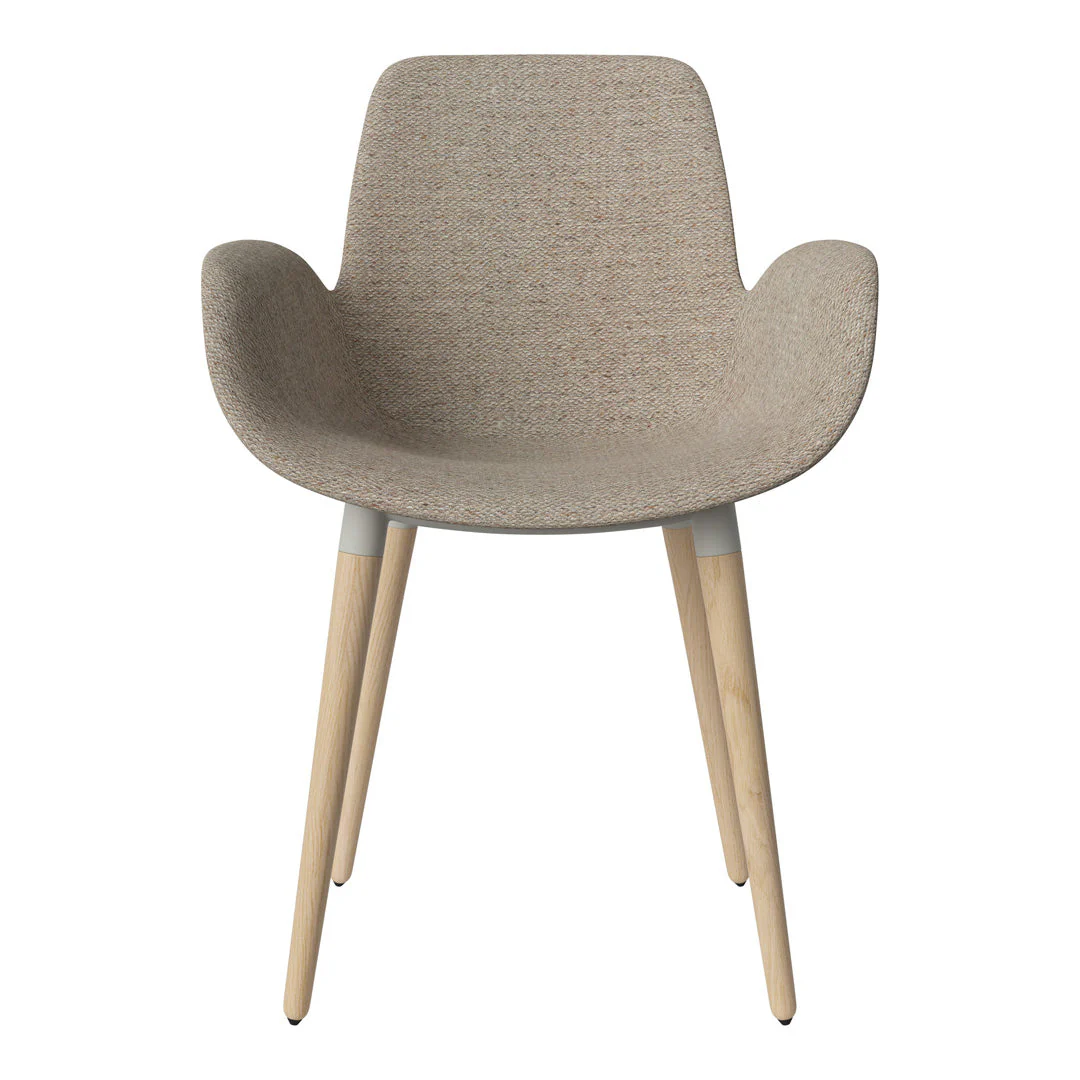 Seed Dining Armchair - Upholstered - Oiled Oak Base, White Pigmented - Image 29