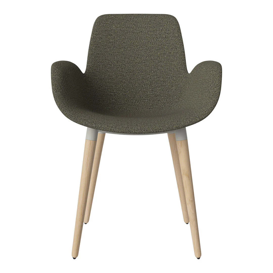Seed Dining Armchair - Upholstered - Oiled Oak Base, White Pigmented - Image 45
