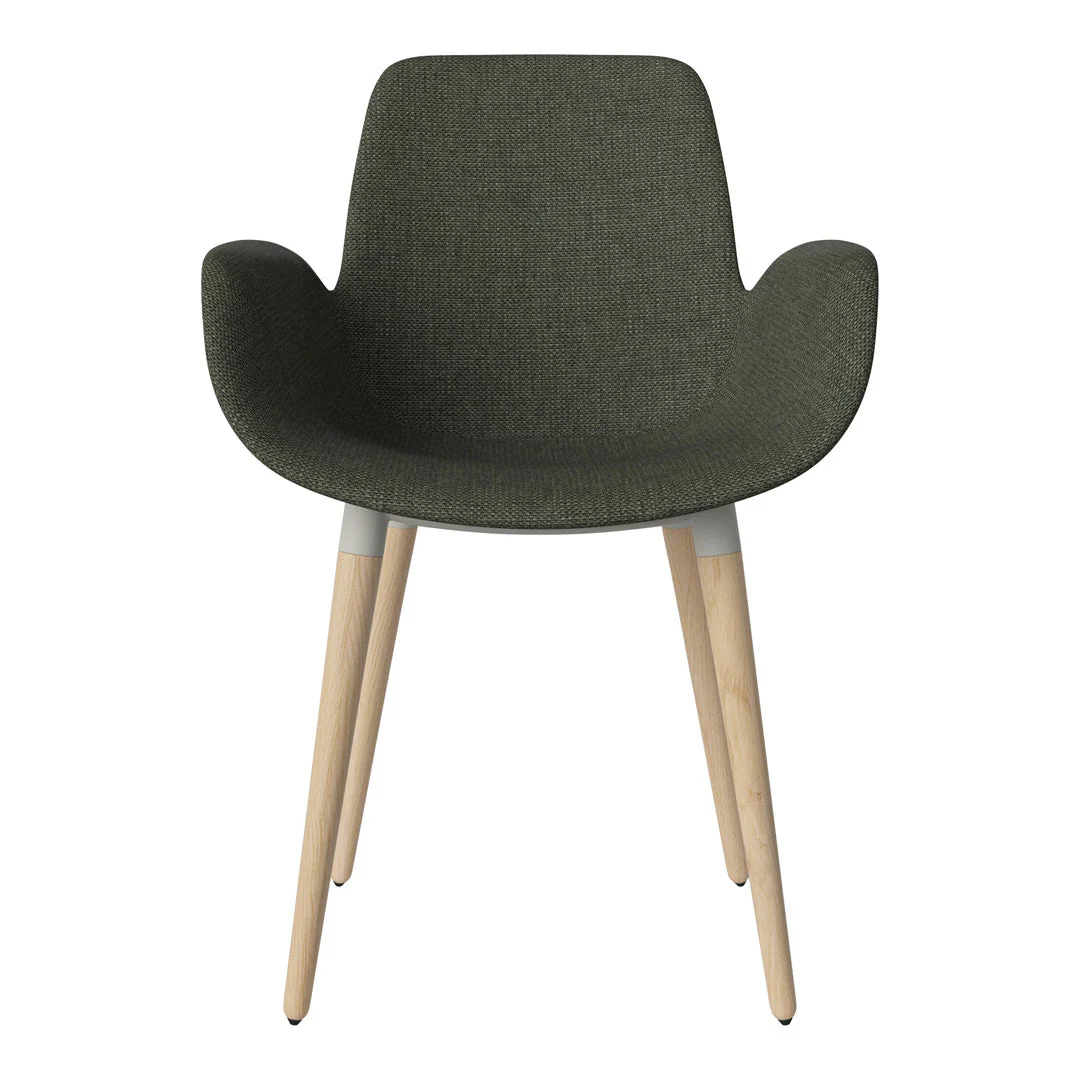 Seed Dining Armchair - Upholstered - Oiled Oak Base, White Pigmented - Image 52