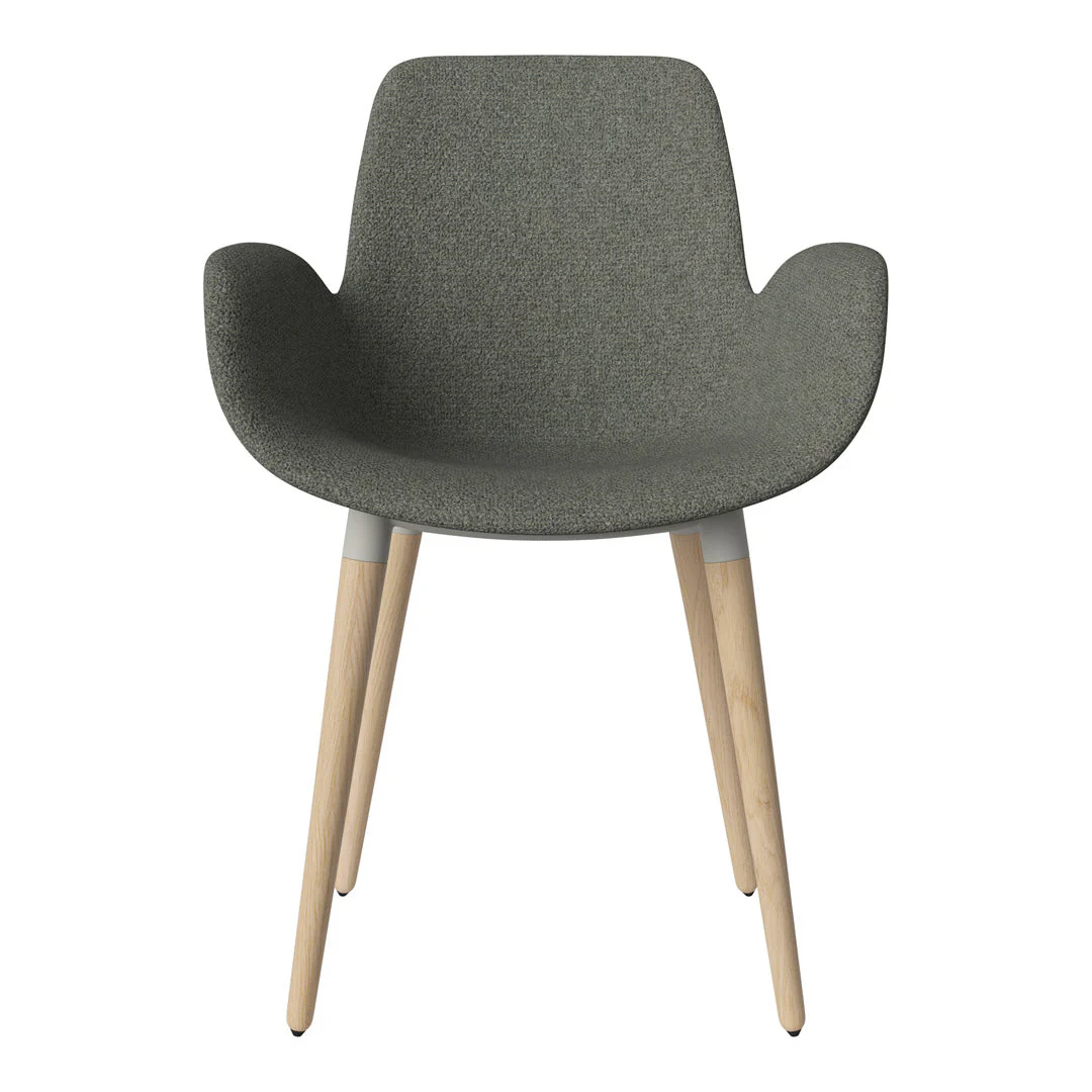 Seed Dining Armchair - Upholstered - Oiled Oak Base, White Pigmented - Image 60