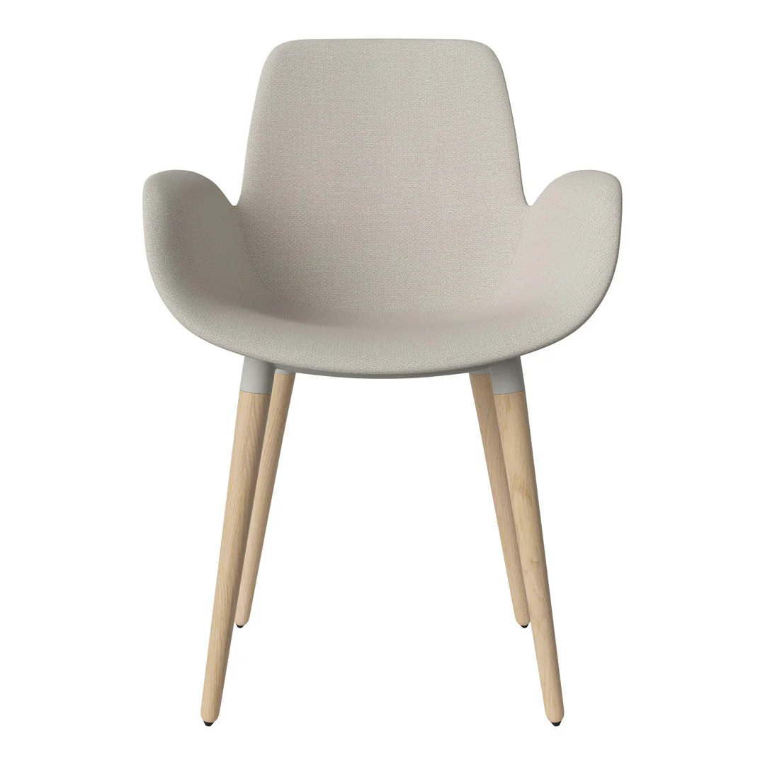 Seed Dining Armchair - Upholstered - Oiled Oak Base, White Pigmented - Image 65