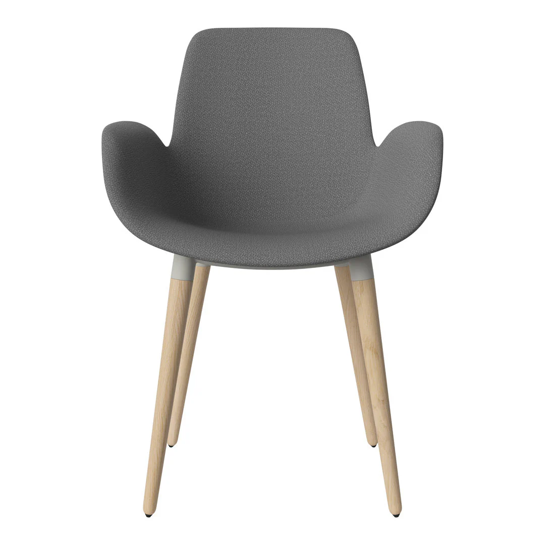 Seed Dining Armchair - Upholstered - Oiled Oak Base, White Pigmented - Image 70