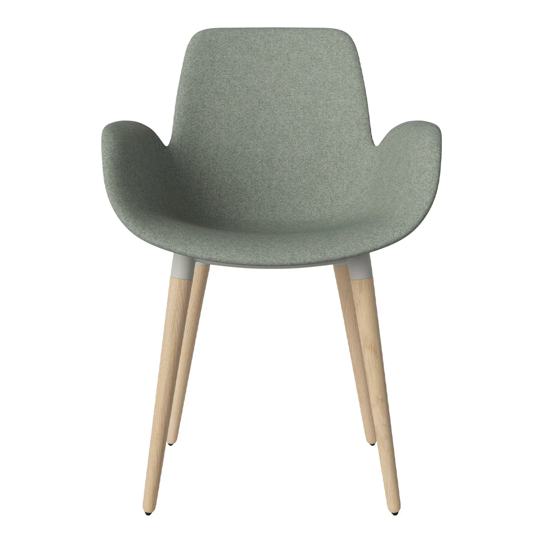 Seed Dining Armchair - Upholstered - Oiled Oak Base, White Pigmented - Image 78