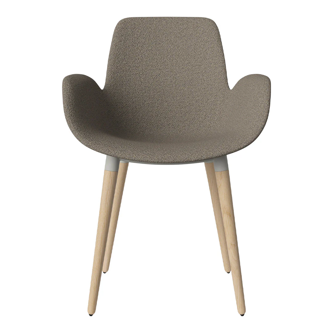 Seed Dining Armchair - Upholstered - Oiled Oak Base, White Pigmented - Image 91