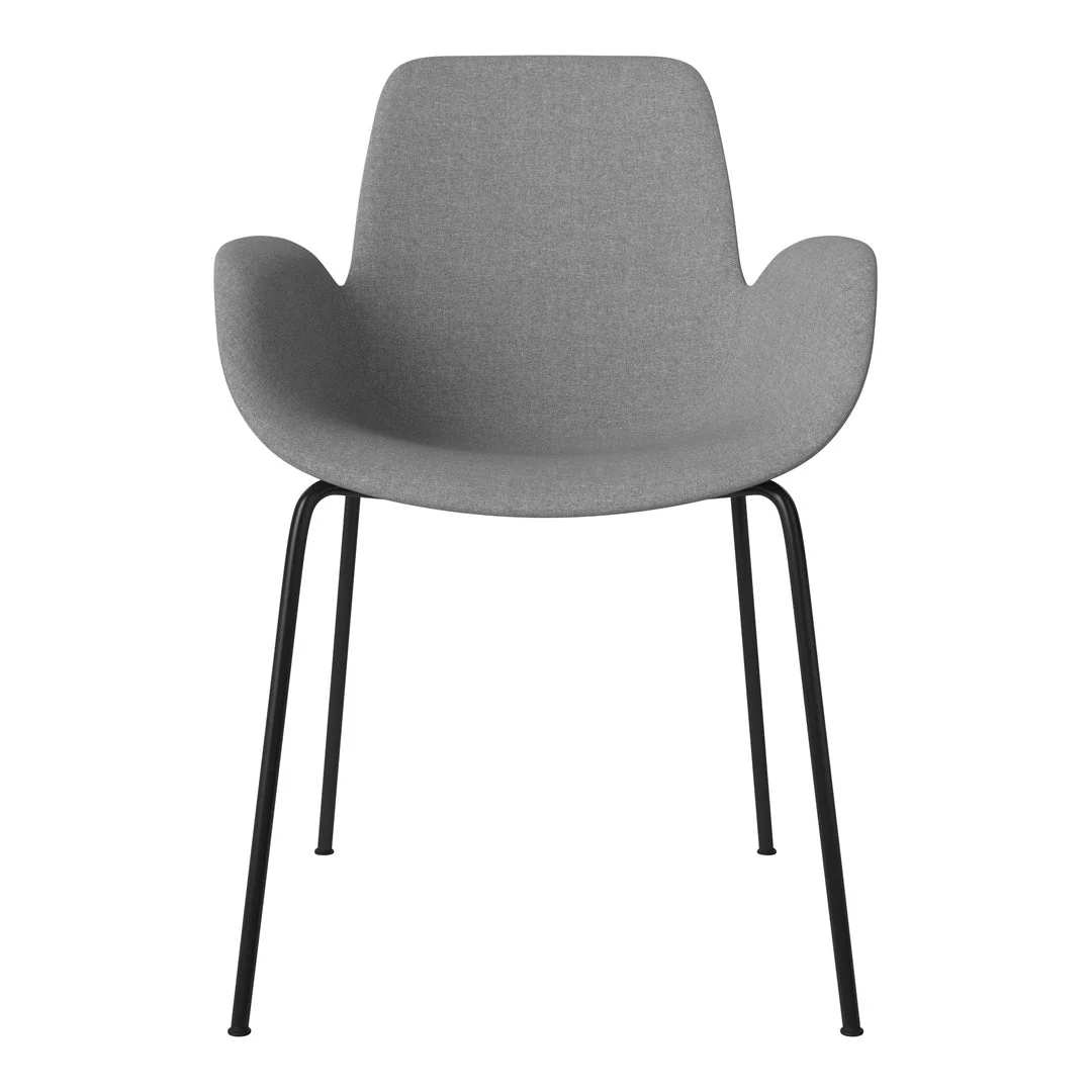 Seed Dining Armchair - Upholstered -  Steel Base, Black Lacquered - Image 26