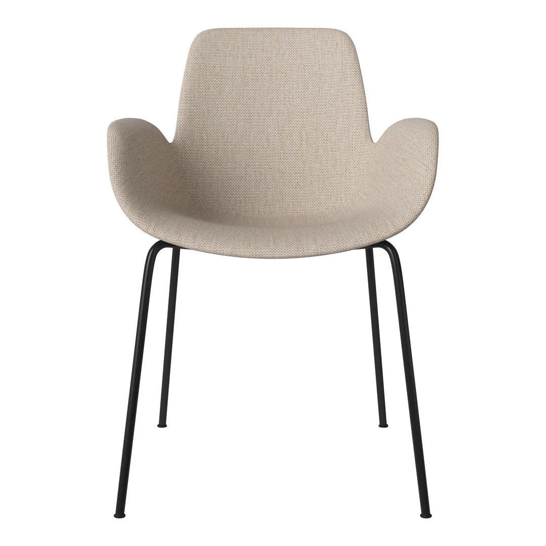 Seed Dining Armchair - Upholstered -  Steel Base, Black Lacquered - Image 30