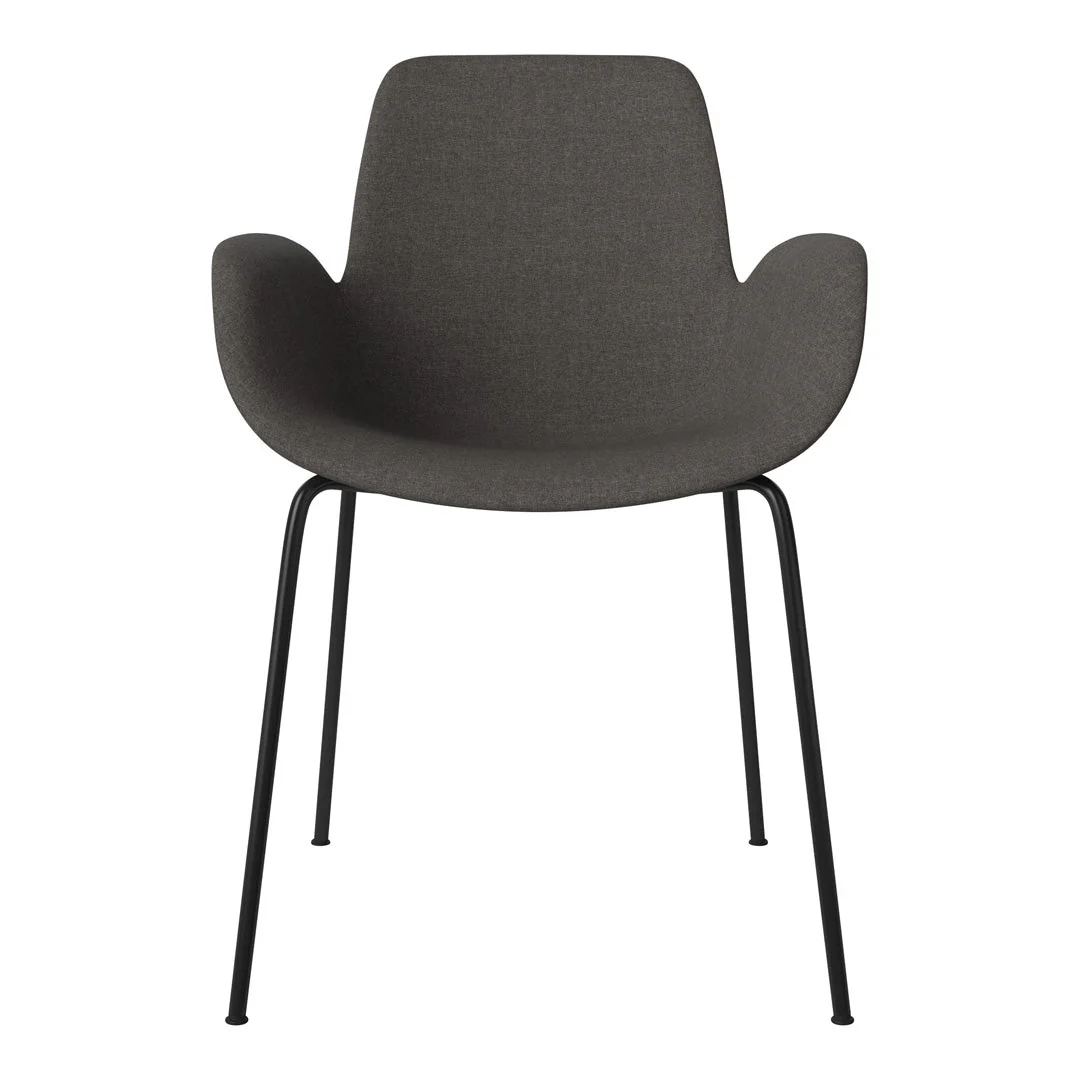 Seed Dining Armchair - Upholstered -  Steel Base, Black Lacquered - Image 32