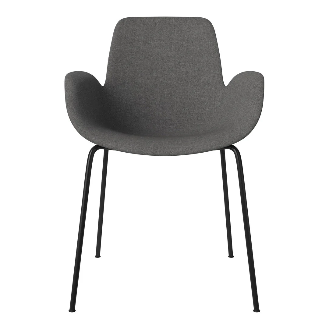 Seed Dining Armchair - Upholstered -  Steel Base, Black Lacquered - Image 33