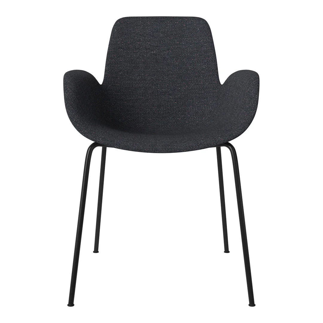 Seed Dining Armchair - Upholstered -  Steel Base, Black Lacquered - Image 36