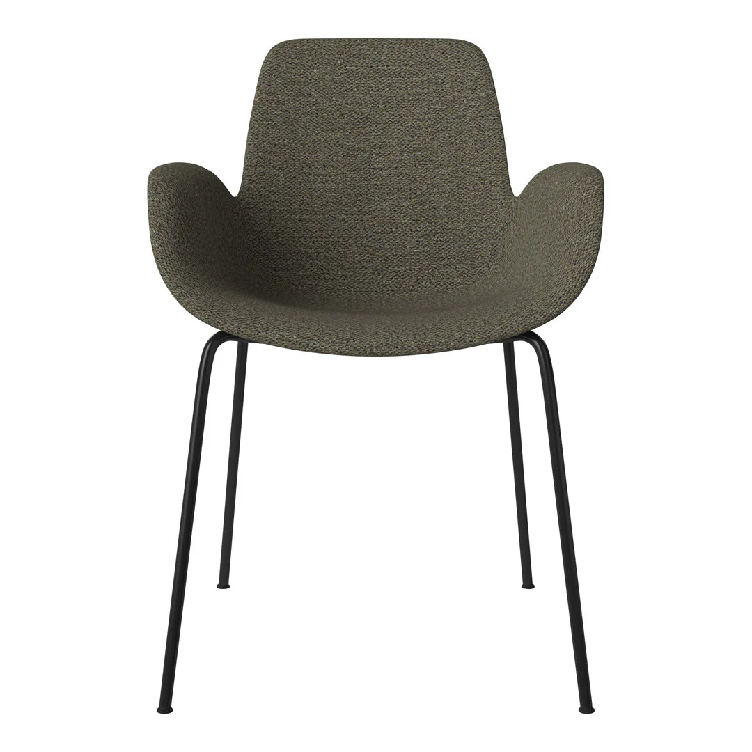 Seed Dining Armchair - Upholstered -  Steel Base, Black Lacquered - Image 39