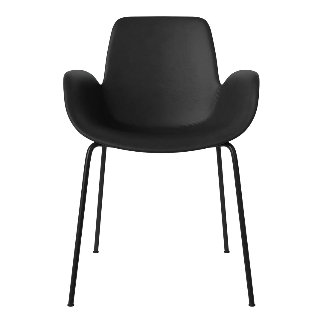 Seed Dining Armchair - Upholstered -  Steel Base, Black Lacquered - Image 41
