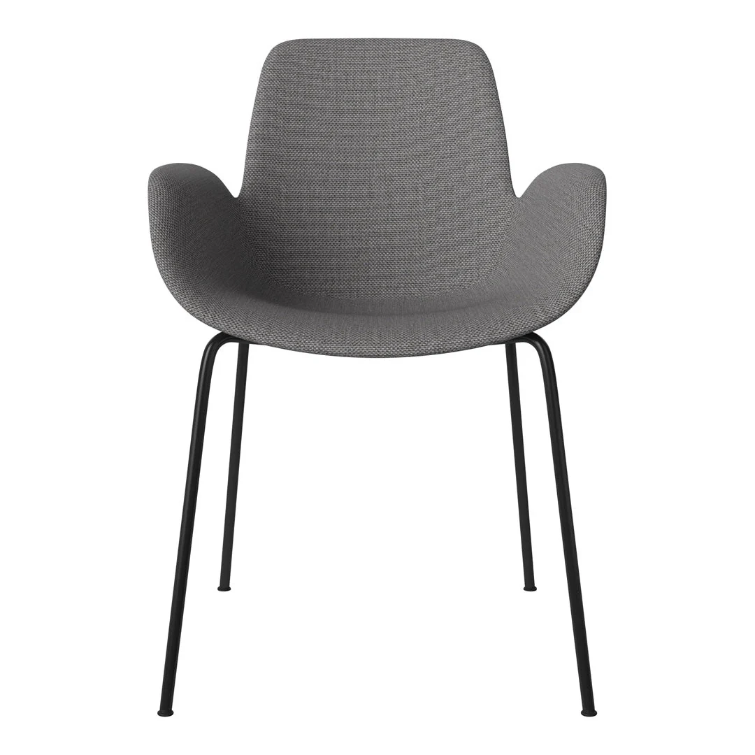 Seed Dining Armchair - Upholstered -  Steel Base, Black Lacquered - Image 46