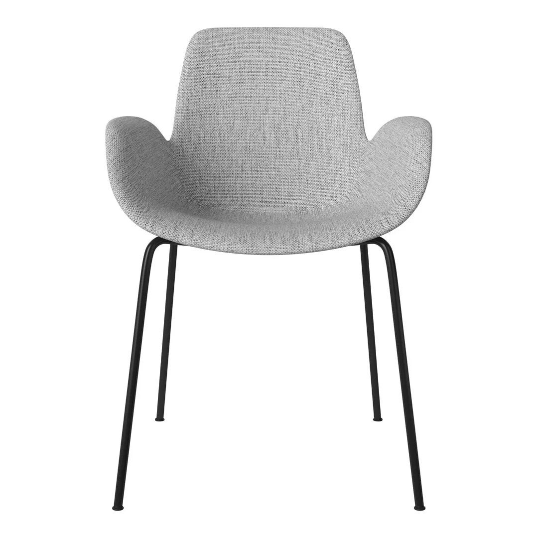 Seed Dining Armchair - Upholstered -  Steel Base, Black Lacquered - Image 48