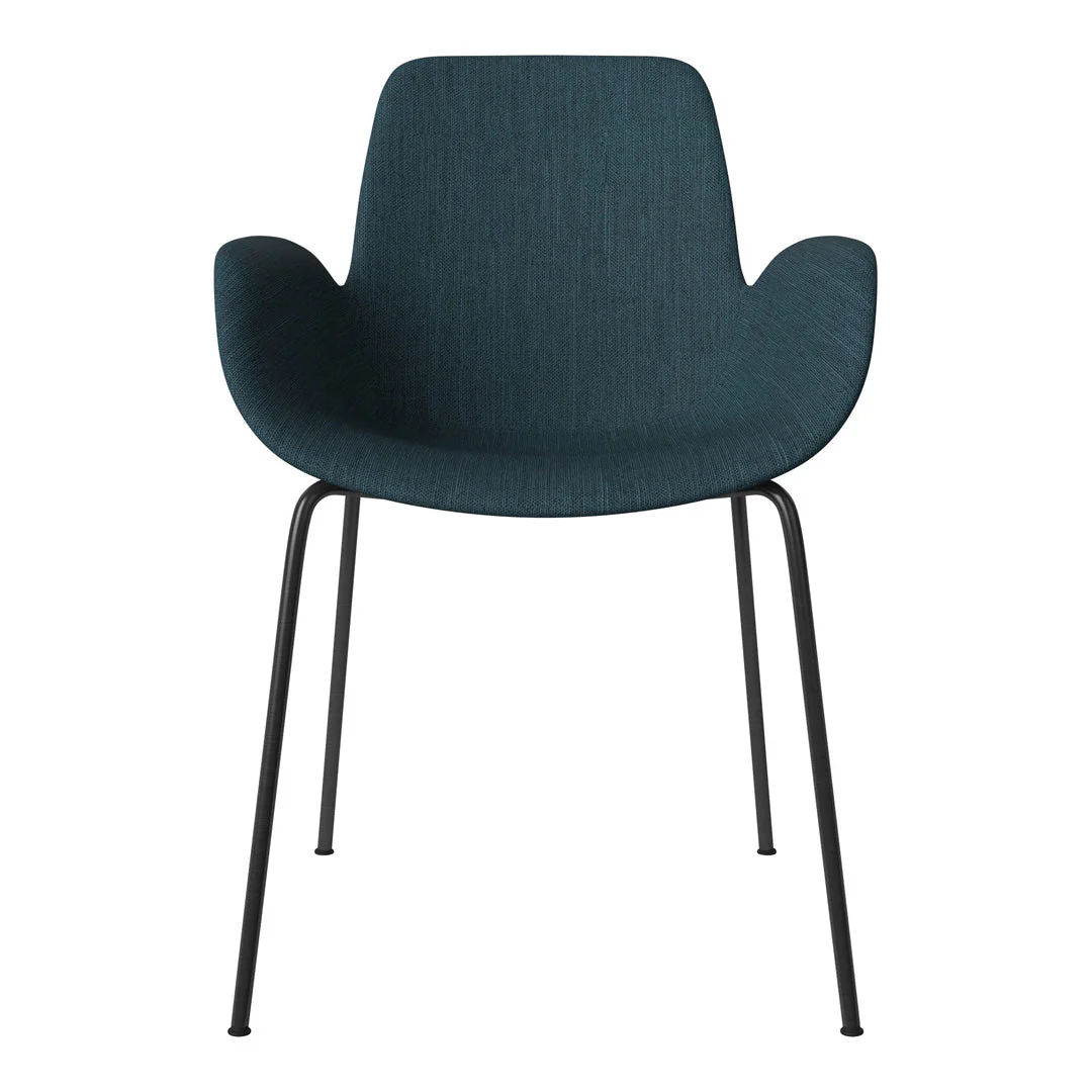 Seed Dining Armchair - Upholstered -  Steel Base, Black Lacquered - Image 55