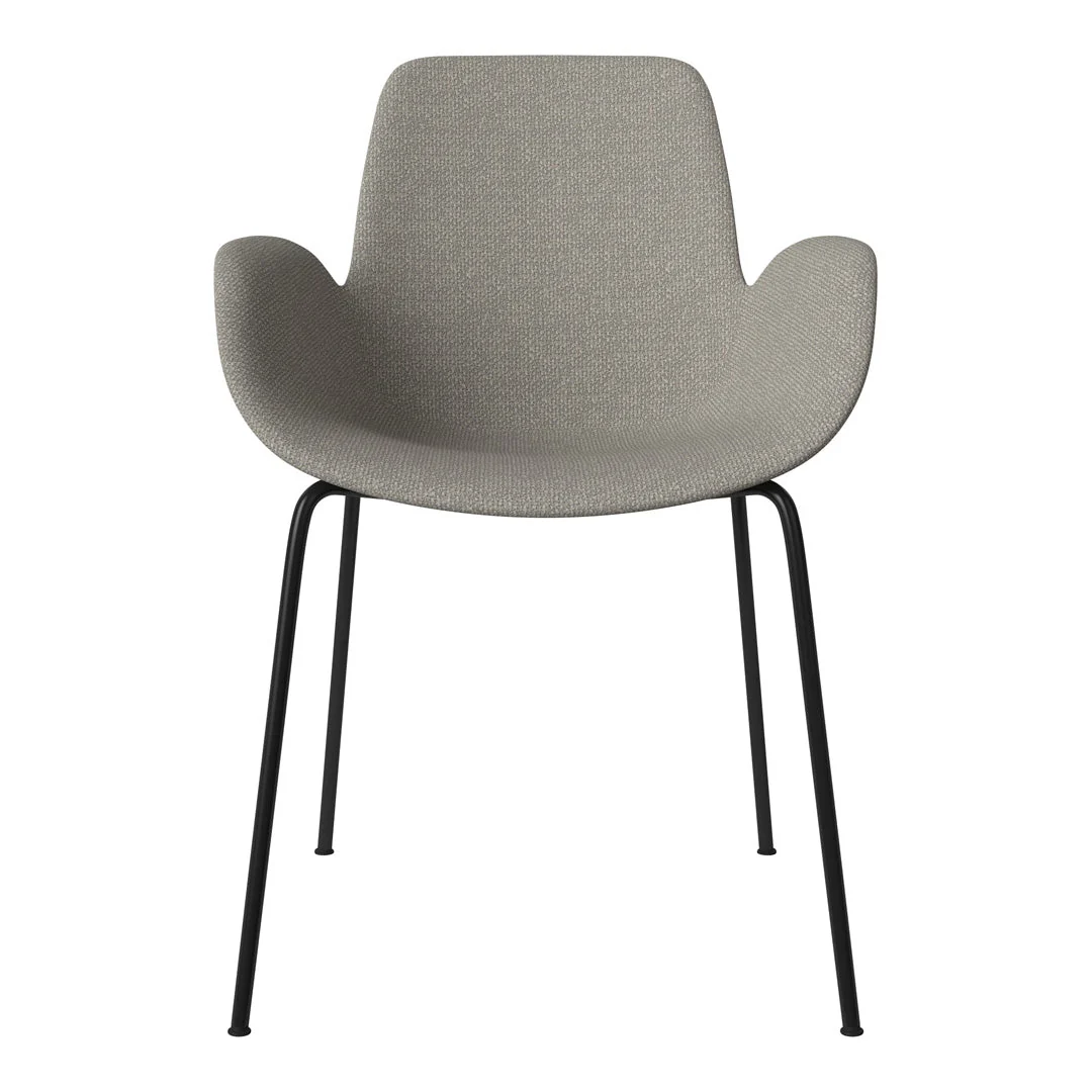 Seed Dining Armchair - Upholstered -  Steel Base, Black Lacquered - Image 65