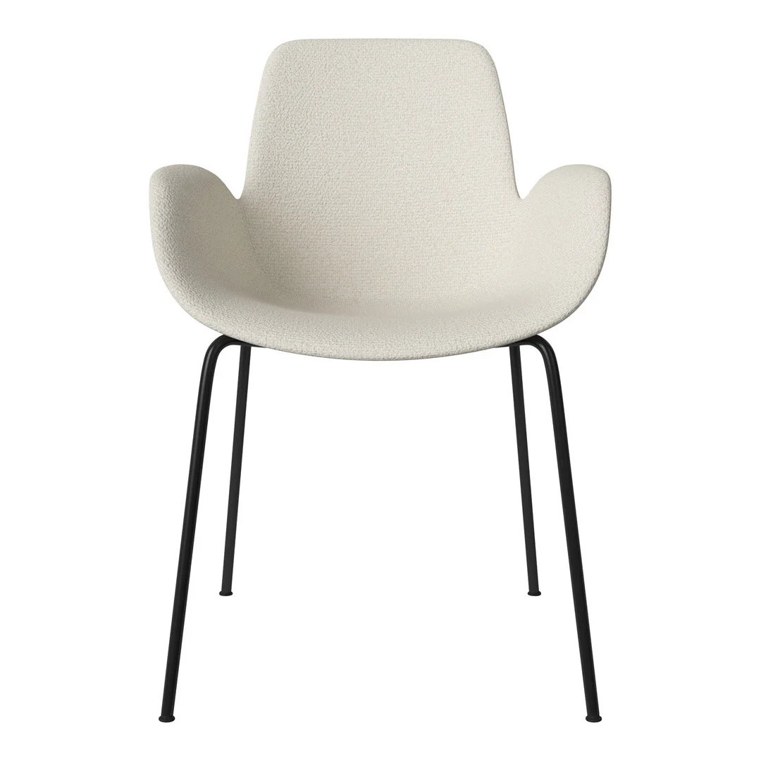 Seed Dining Armchair - Upholstered -  Steel Base, Black Lacquered - Image 68