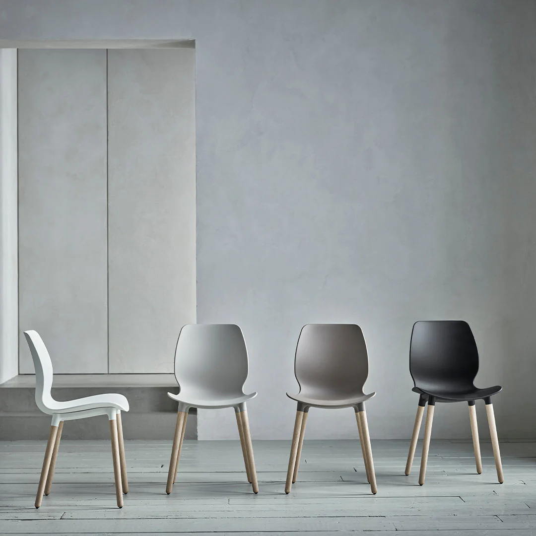 Seed Dining Armchair - Upholstered - Steel Base, Grey Lacquered - Image 12