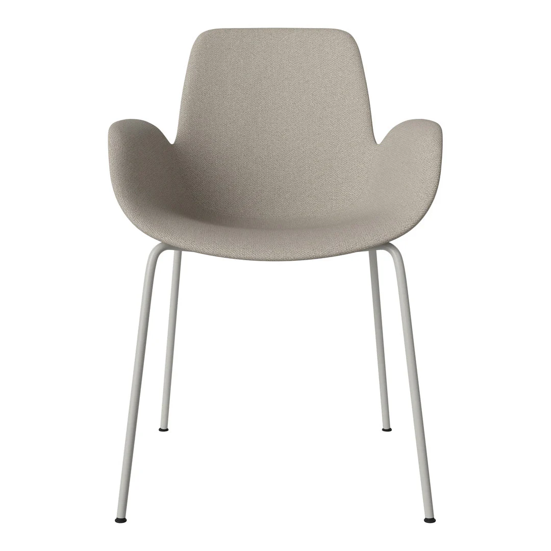 Seed Dining Armchair - Upholstered - Steel Base, Grey Lacquered - Image 16