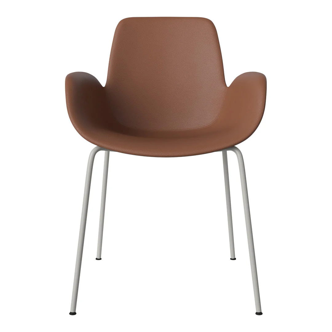 Seed Dining Armchair - Upholstered - Steel Base, Grey Lacquered - Image 17