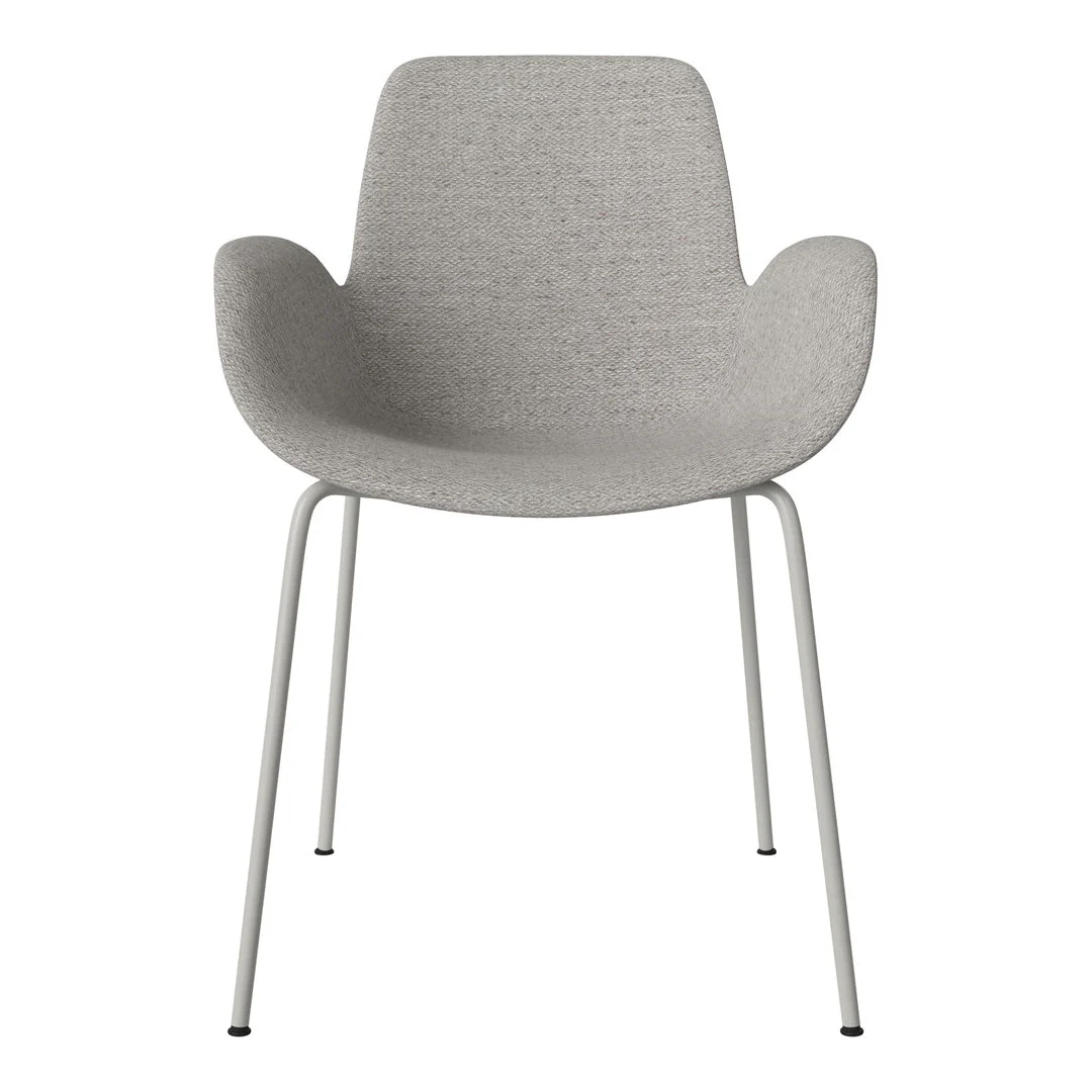 Seed Dining Armchair - Upholstered - Steel Base, Grey Lacquered - Image 20