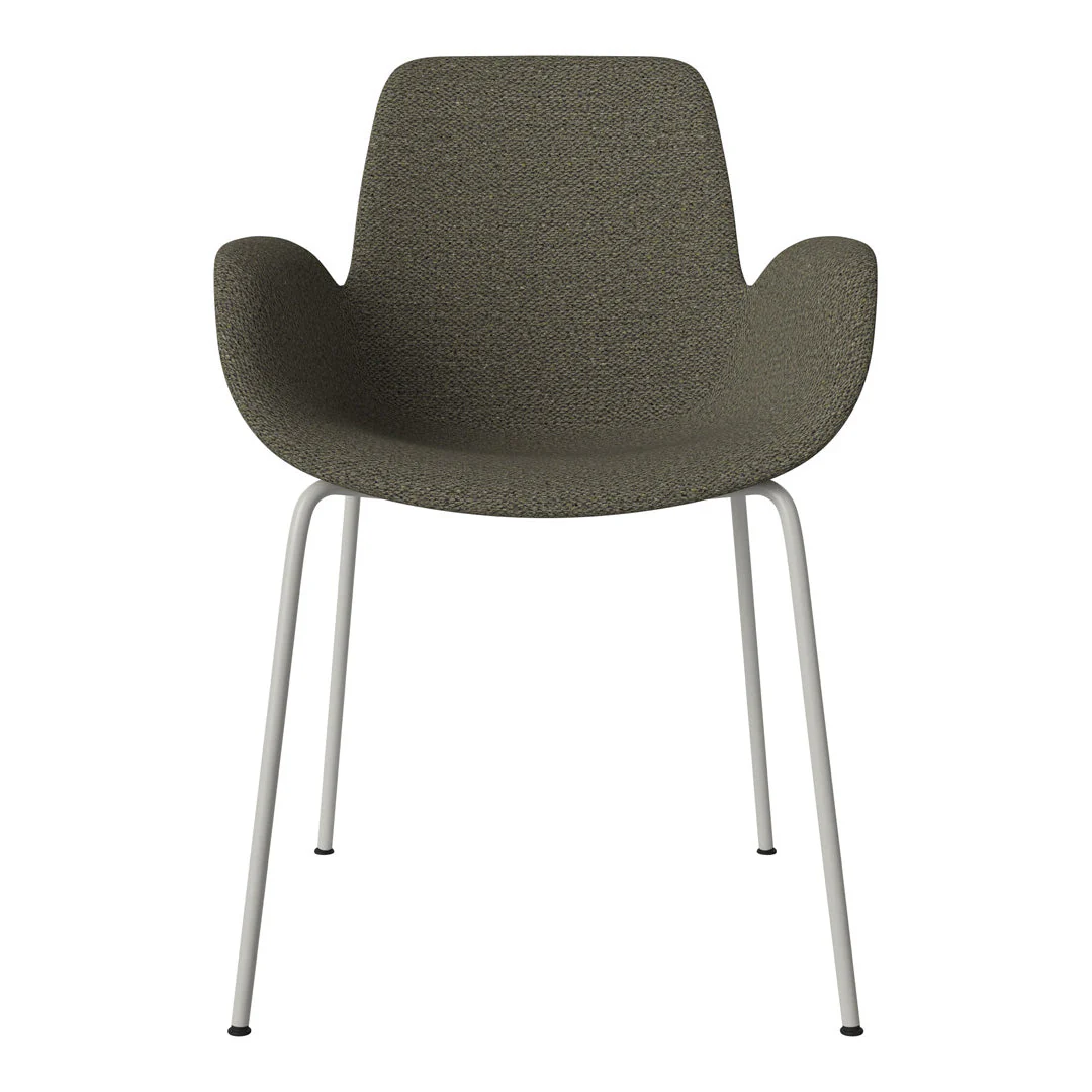 Seed Dining Armchair - Upholstered - Steel Base, Grey Lacquered - Image 21