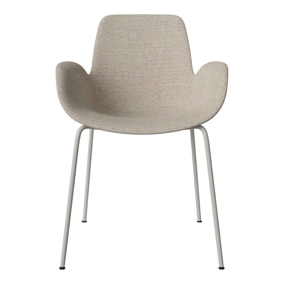 Seed Dining Armchair - Upholstered - Steel Base, Grey Lacquered - Image 22