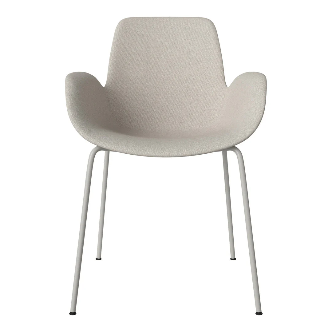 Seed Dining Armchair - Upholstered - Steel Base, Grey Lacquered - Image 25