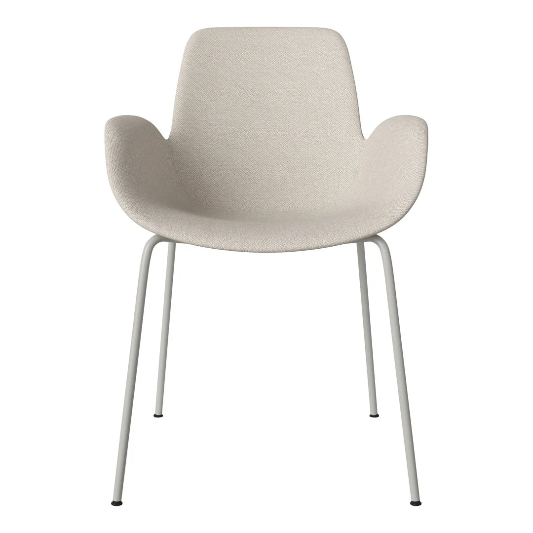 Seed Dining Armchair - Upholstered - Steel Base, Grey Lacquered - Image 27