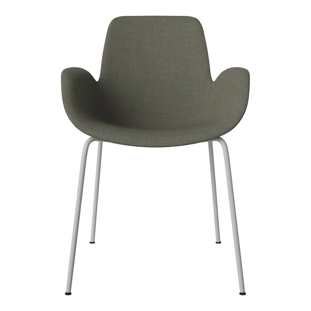 Seed Dining Armchair - Upholstered - Steel Base, Grey Lacquered - Image 28