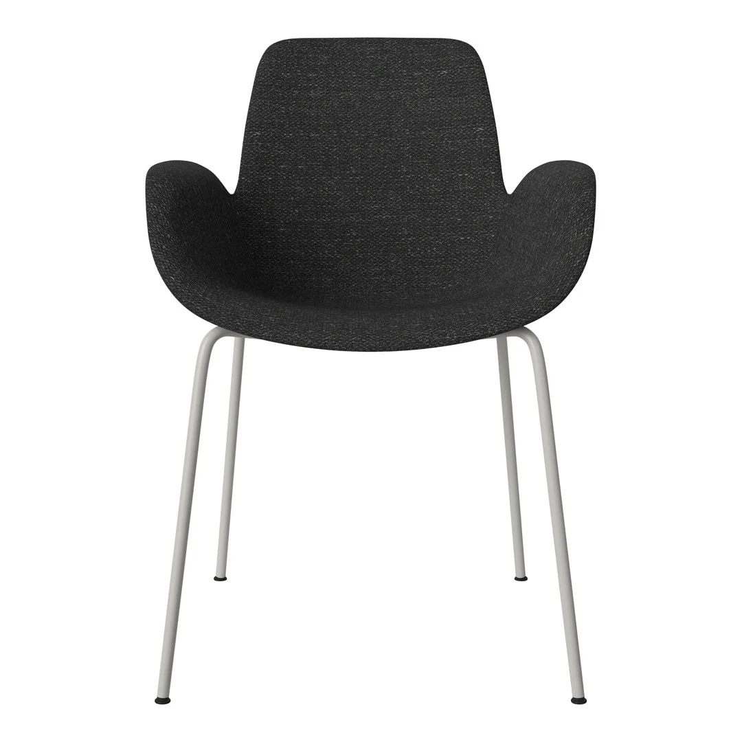 Seed Dining Armchair - Upholstered - Steel Base, Grey Lacquered - Image 29