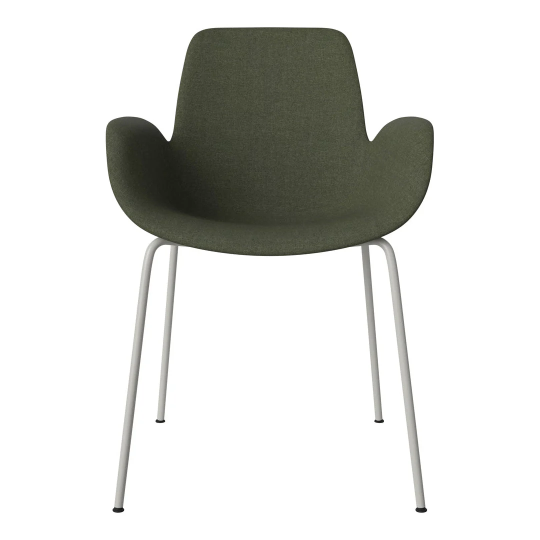 Seed Dining Armchair - Upholstered - Steel Base, Grey Lacquered - Image 33