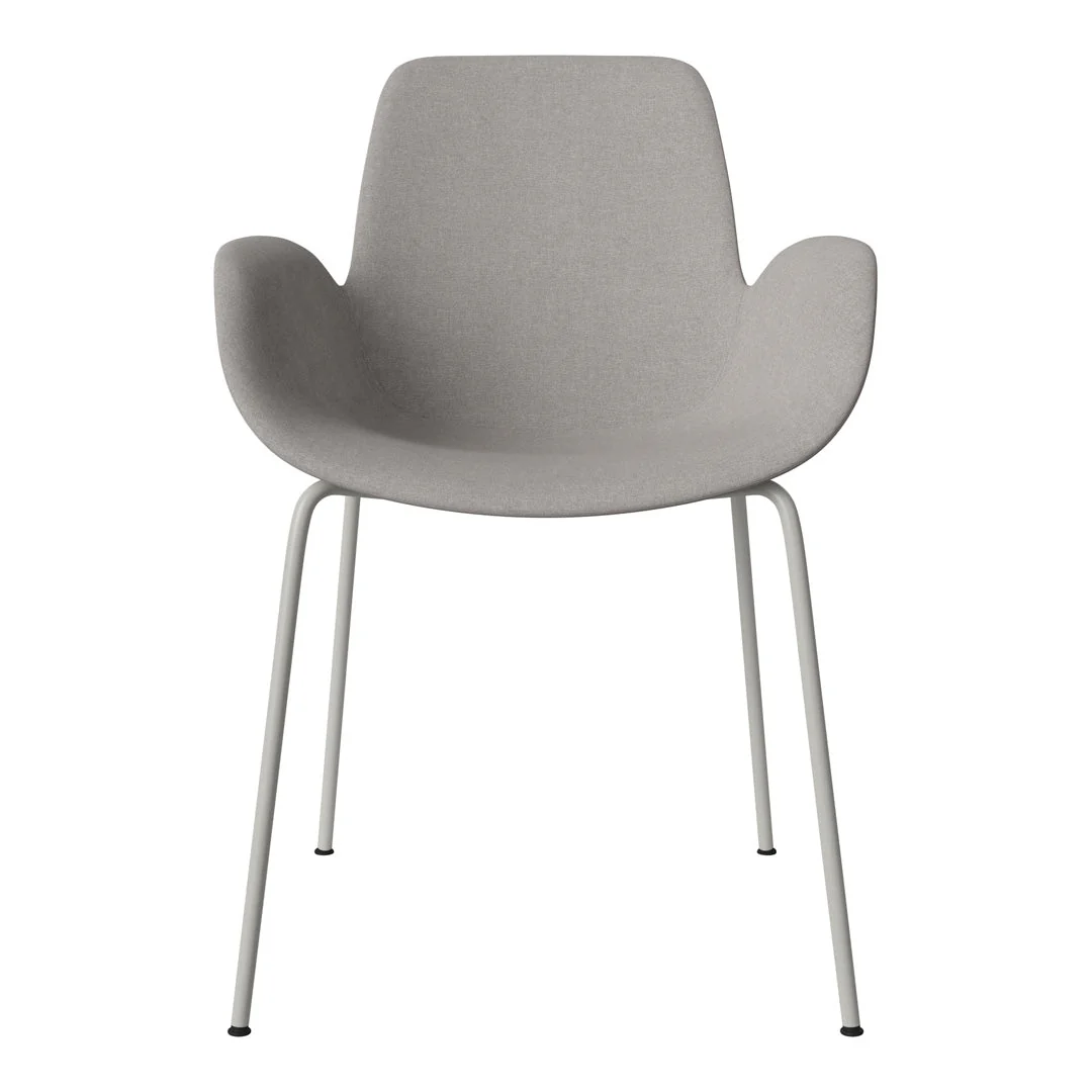 Seed Dining Armchair - Upholstered - Steel Base, Grey Lacquered - Image 34
