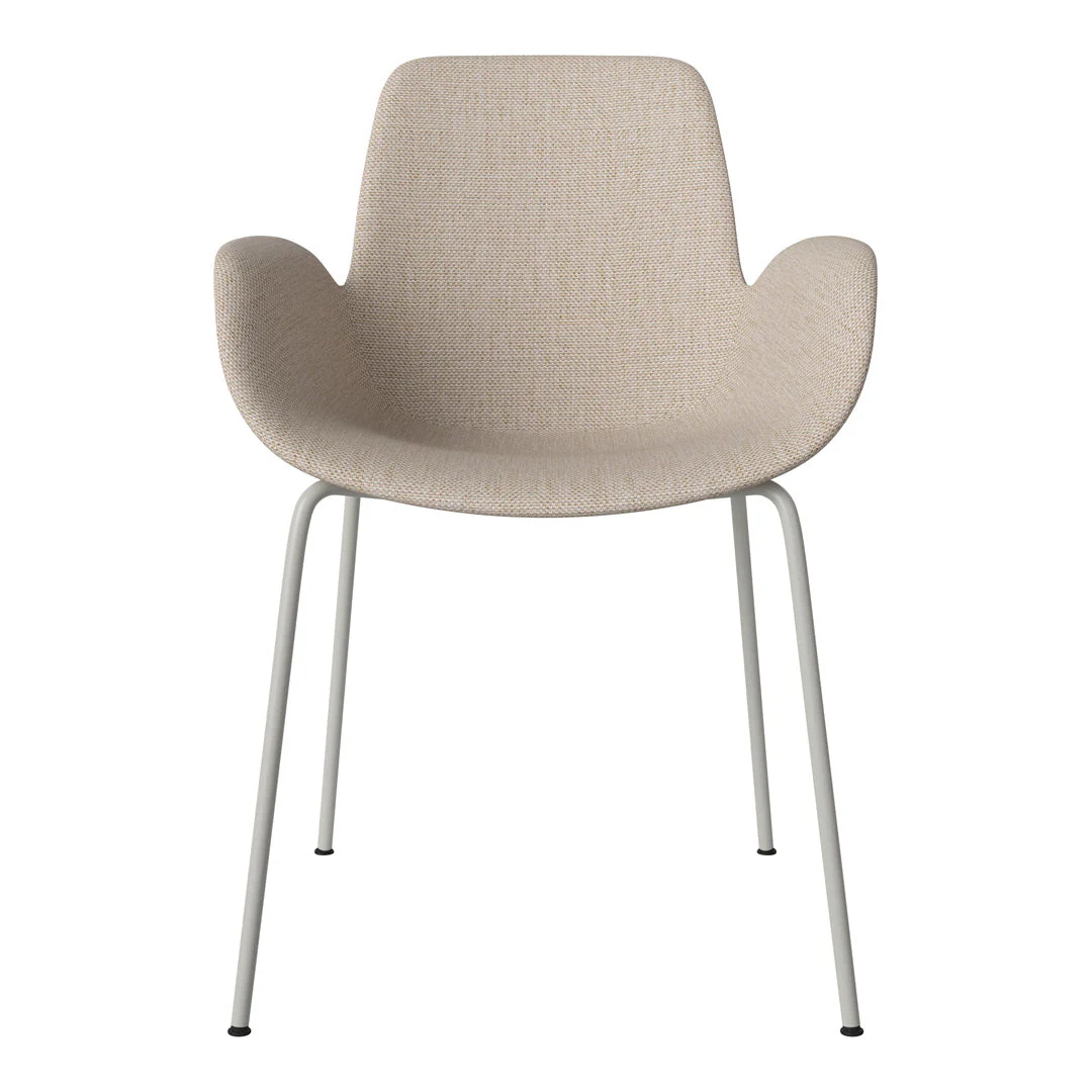 Seed Dining Armchair - Upholstered - Steel Base, Grey Lacquered - Image 35