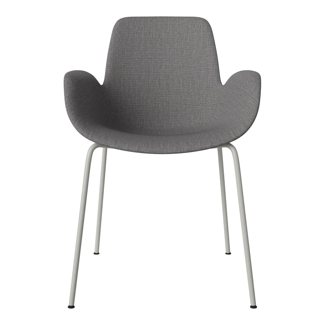 Seed Dining Armchair - Upholstered - Steel Base, Grey Lacquered - Image 38
