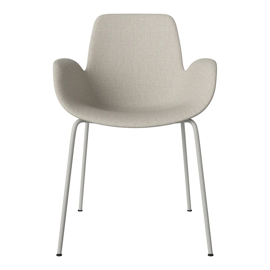 Seed Dining Armchair - Upholstered - Steel Base, Grey Lacquered - Image 39