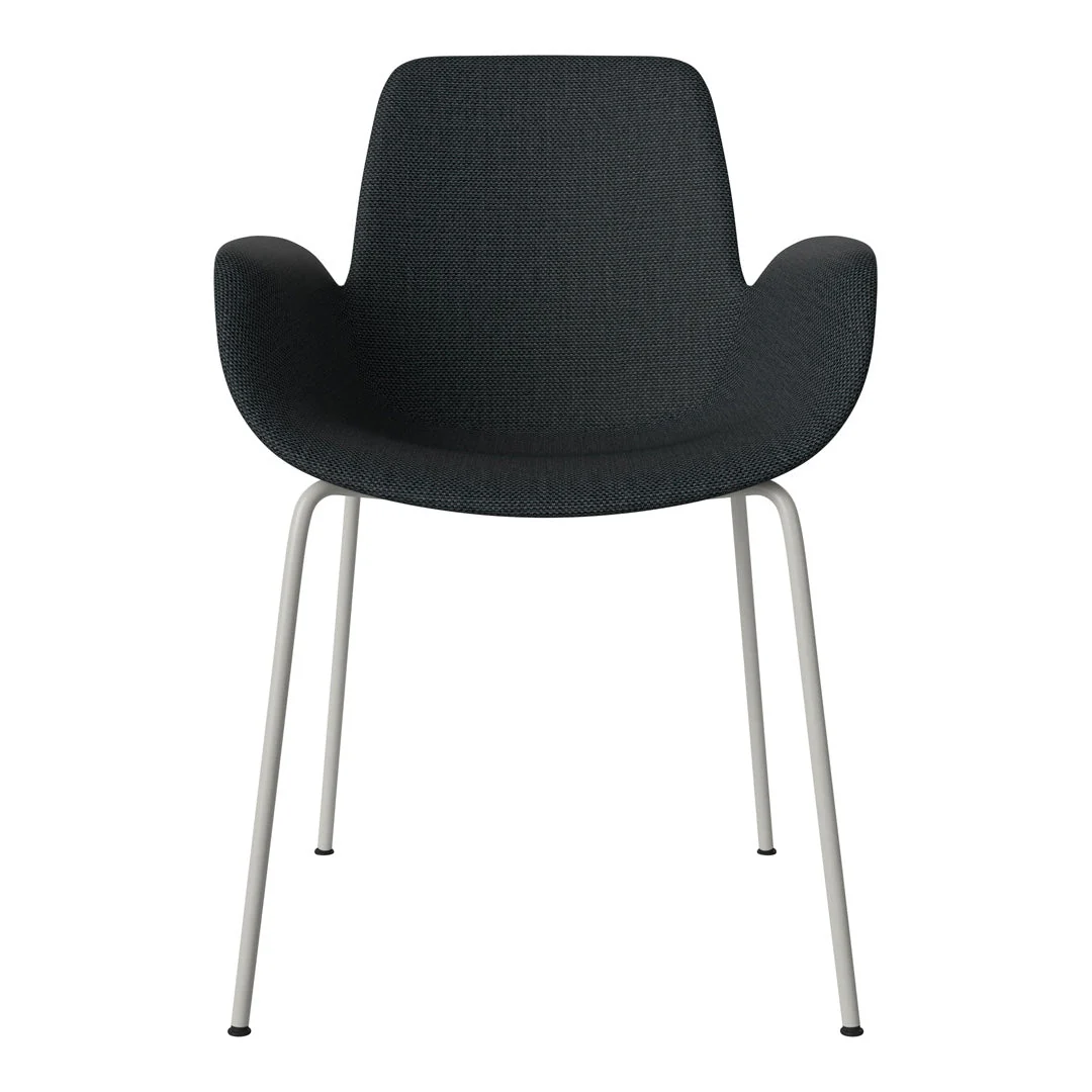 Seed Dining Armchair - Upholstered - Steel Base, Grey Lacquered - Image 40