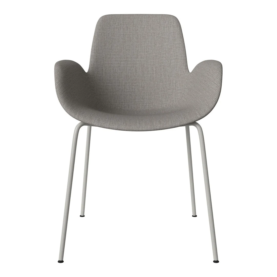Seed Dining Armchair - Upholstered - Steel Base, Grey Lacquered - Image 43
