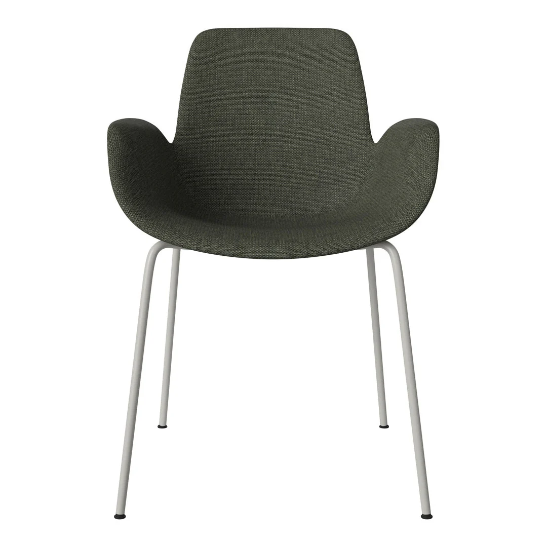 Seed Dining Armchair - Upholstered - Steel Base, Grey Lacquered - Image 44