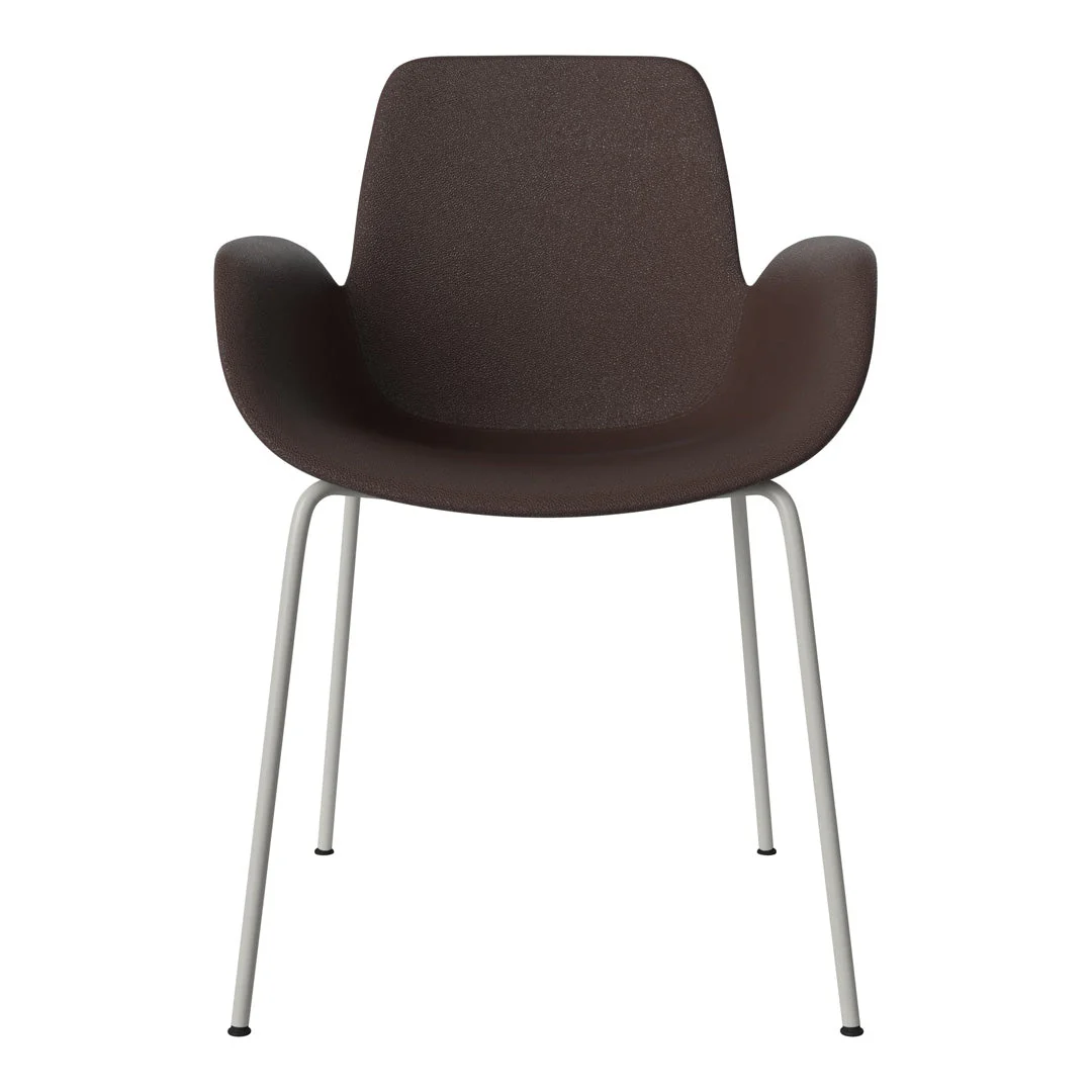 Seed Dining Armchair - Upholstered - Steel Base, Grey Lacquered - Image 47