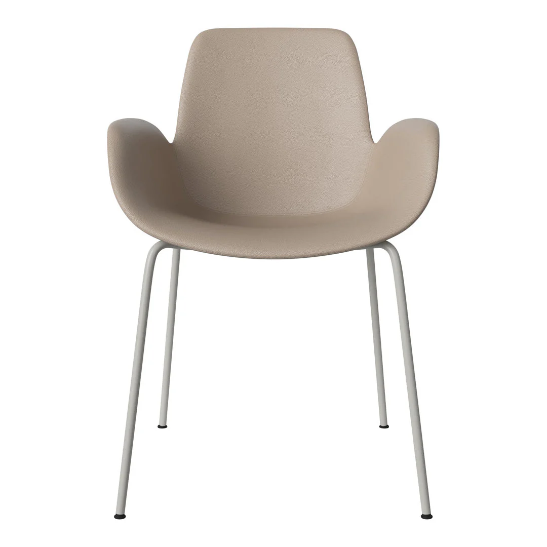 Seed Dining Armchair - Upholstered - Steel Base, Grey Lacquered - Image 48