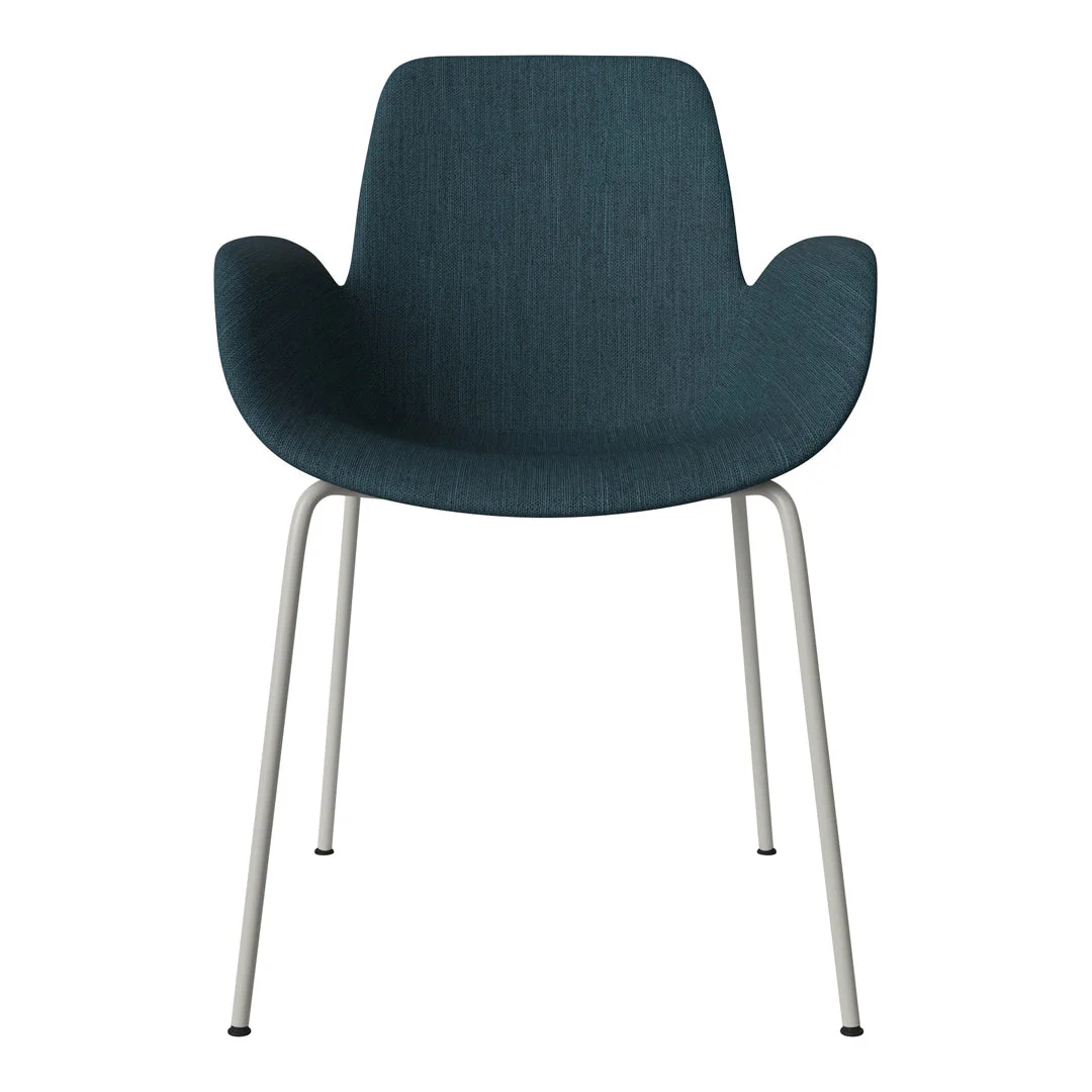 Seed Dining Armchair - Upholstered - Steel Base, Grey Lacquered - Image 50