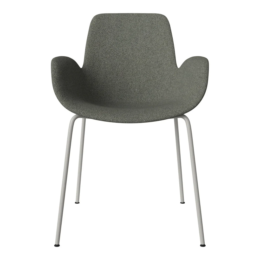 Seed Dining Armchair - Upholstered - Steel Base, Grey Lacquered - Image 59