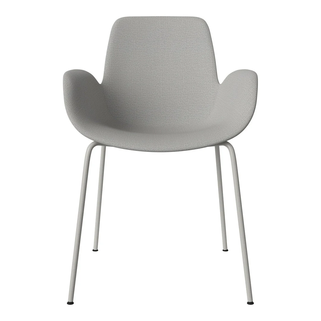 Seed Dining Armchair - Upholstered - Steel Base, Grey Lacquered - Image 64