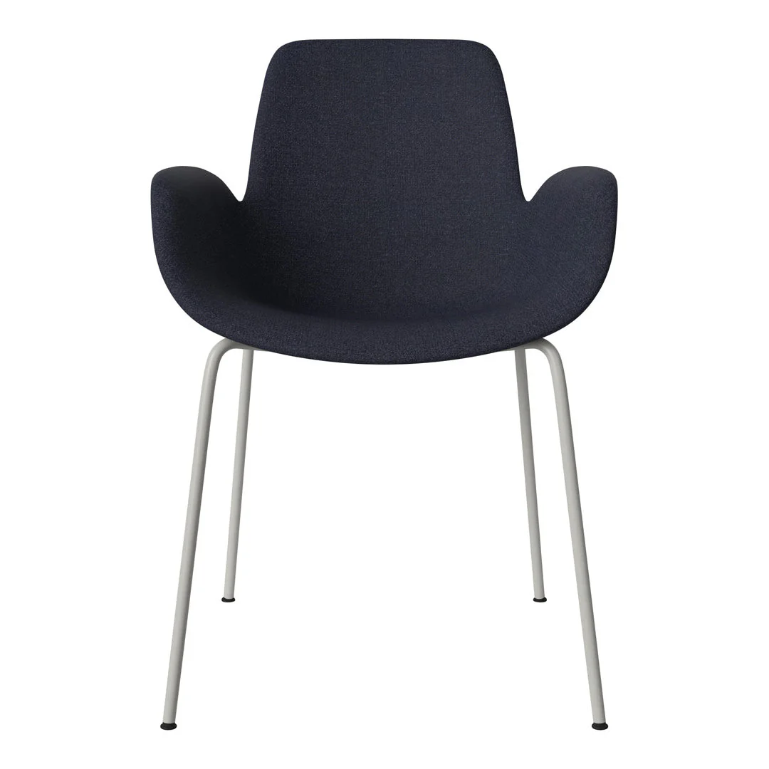 Seed Dining Armchair - Upholstered - Steel Base, Grey Lacquered - Image 70