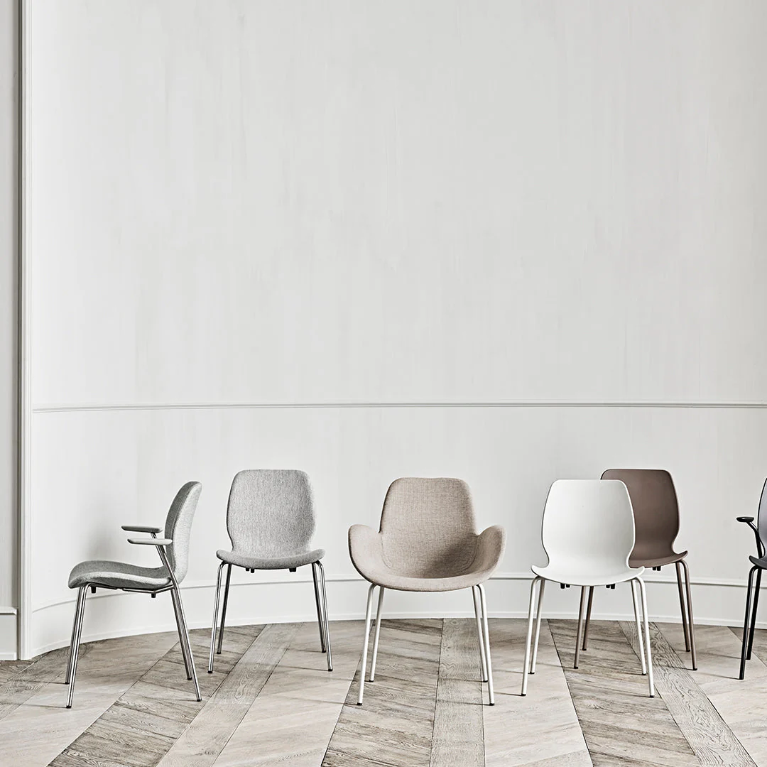 Seed Dining Chair - Upholstered - Chrome Base - Image 16
