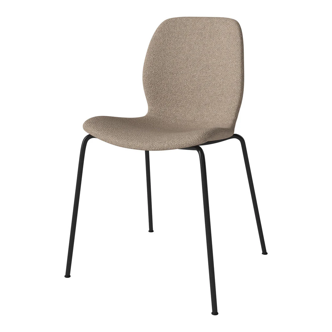 Seed Dining Chair - Upholstered -  Steel Base, Black Lacquered - Image 2